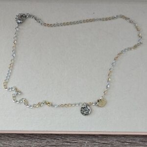 💫 Gold and Silver Chain Necklace with Heart Charm